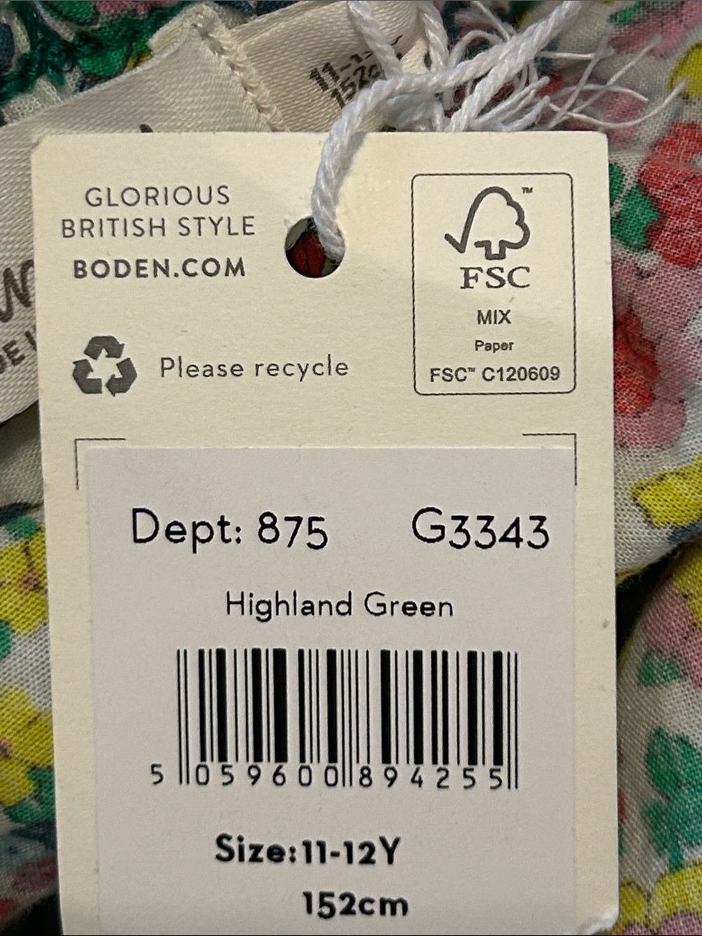 NWT Mini Boden Highland Green Girls' Flared Skirt with Elastic Waist size 11-12Y - Picture 7 of 7
